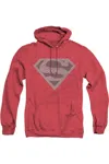 Gildan Superman Elephant Shield Adult Heather Hoodie / Hooded Sweatshirt In Red