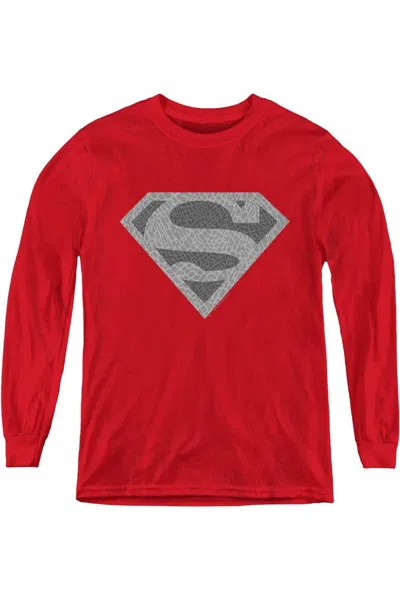 Gildan Kids' Superman Elephant Shield Youth Long Sleeve Tee / T-shirt In Green