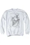 Gildan Superman Exploding Space Sketch Adult Crewneck Sweatshirt In White