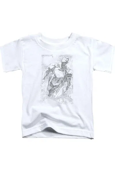 Gildan Kids' Superman Exploding Space Sketch Short Sleeve Toddler Tee / T-shirt In White