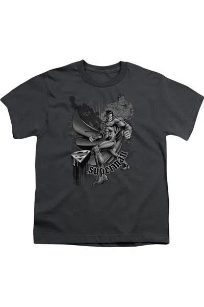 Gildan Kids' Superman Fight And Flight Short Sleeve Youth Tee / T-shirt In Black