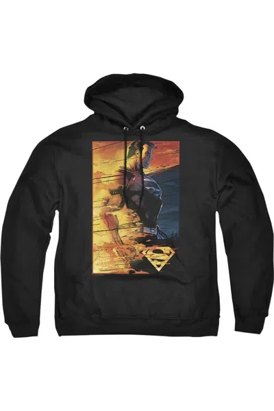 Gildan Superman Fireproof Adult Pull Over Hoodie / Hooded Sweatshirt In Black
