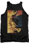 Gildan Superman Fireproof Adult Tank Top In Black