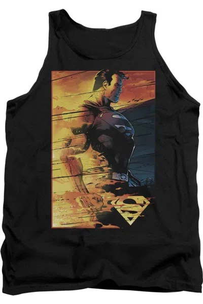 Gildan Superman Fireproof Adult Tank Top In Black