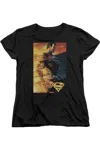 Gildan Superman Fireproof Short Sleeve Womens Tee / T-shirt In Black