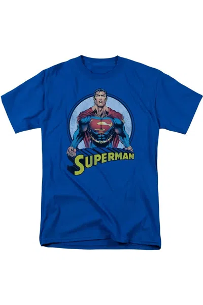 Gildan Superman Flying High Again Short Sleeve Adult Tee / T-shirt In Blue