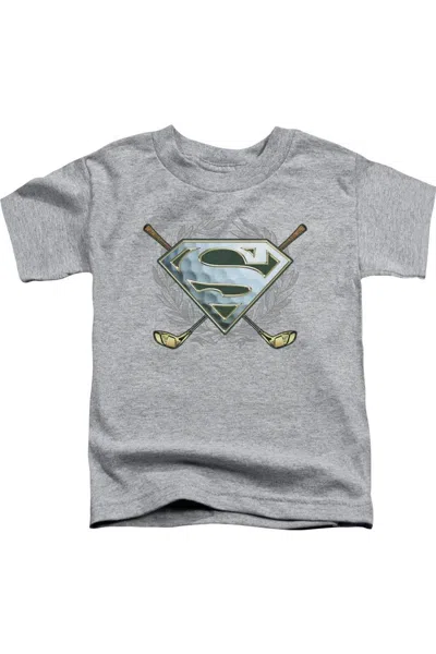 Gildan Kids' Superman Fore! Short Sleeve Youth Tee / T-shirt In Gray