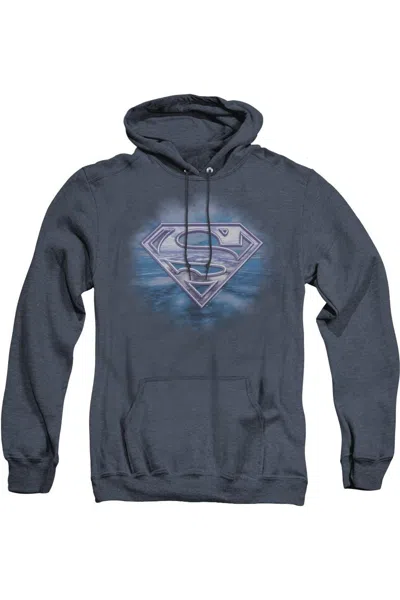 Gildan Superman Freedom Of Flight Adult Heather Hoodie / Hooded Sweatshirt In Blue