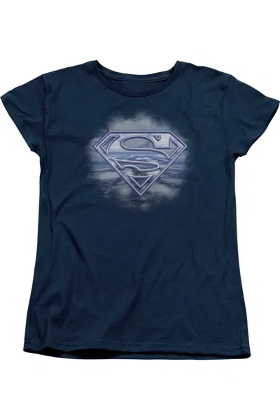 Gildan Superman Freedom Of Flight Short Sleeve Womens Tee / T-shirt In Blue