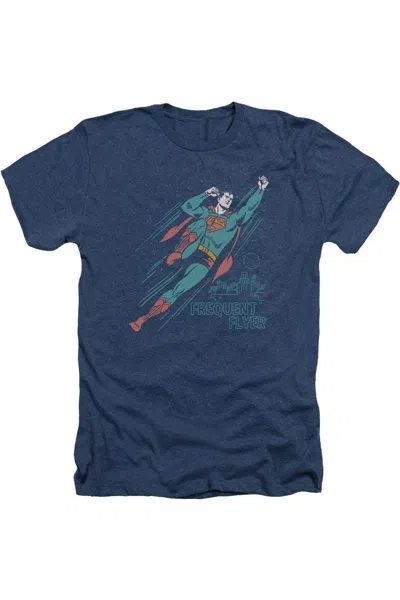 Gildan Superman Frequent Flyer Adult Heather Tee / T-shirt In Blue