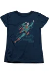 Gildan Batman Gritted Teeth Short Sleeve Womens T-shirt In Blue