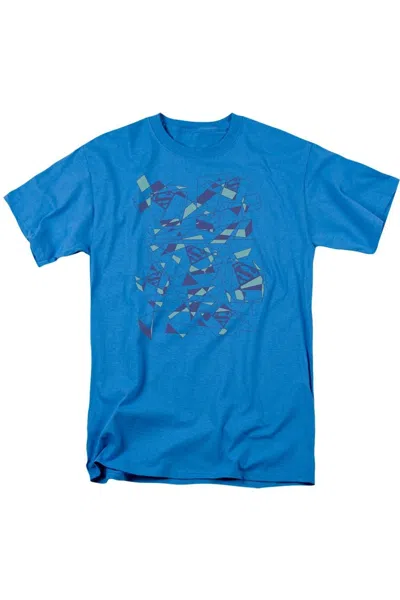 Gildan Superman Geo Scribbles Short Sleeve Adult Tee / T-shirt In Blue