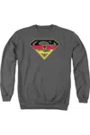 Gildan Superman German Shield Adult Crewneck Sweatshirt In Pink