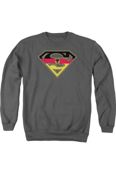 Gildan Superman German Shield Adult Crewneck Sweatshirt In Pink