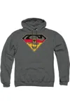Gildan Superman German Shield Adult Pull Over Hoodie / Hooded Sweatshirt In Pink