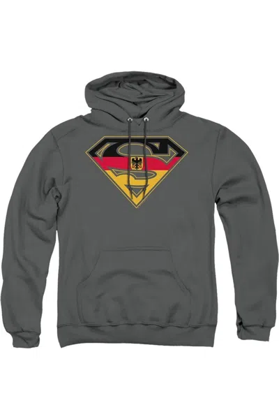 Gildan Superman German Shield Adult Pull Over Hoodie / Hooded Sweatshirt In Pink