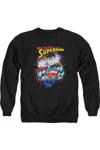 Gildan Superman Glam Adult Crewneck Sweatshirt In Black
