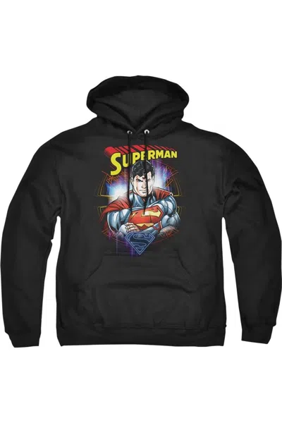 Gildan Superman Glam Adult Pull Over Hoodie / Hooded Sweatshirt In Black