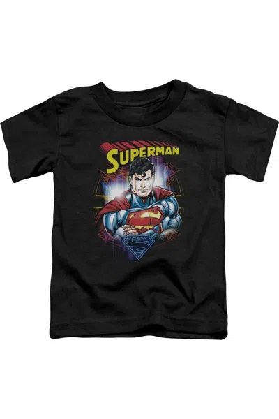 Gildan Kids' Superman Glam Short Sleeve Juvenile Tee / T-shirt In Black