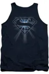 Gildan Superman Glowing Shield Adult Tank Top In Blue