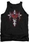 Gildan Superman Gothic Steel Logo Adult Tank Top In Black