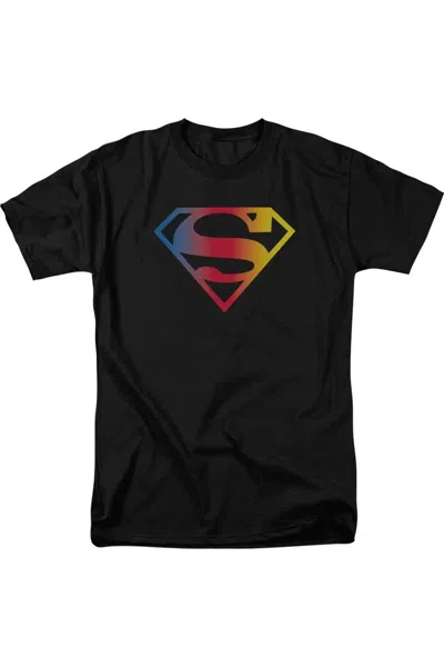 Gildan Superman Gradient Superman Logo Short Sleeve Adult Tee / T-shirt In Black