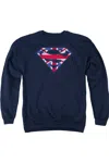 Gildan Superman Great Britian Shield Adult Crewneck Sweatshirt In Blue