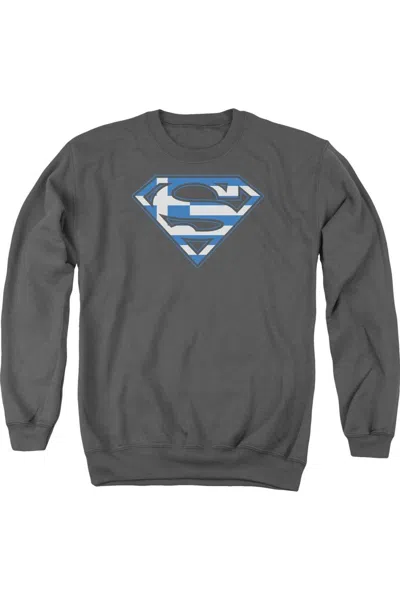 Gildan Superman Greek Shield Adult Crewneck Sweatshirt In Pink