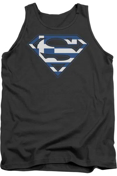 Gildan Superman Greek Shield Adult Tank Top In Pink