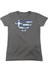 Gildan Superman Greek Shield Short Sleeve Womens Tee / T-shirt In Pink