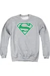 Gildan Superman Green & White Shield Adult Crewneck Sweatshirt In Multi