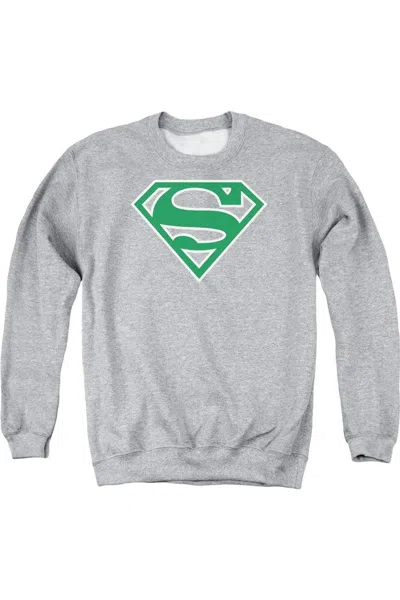 Gildan Superman Green & White Shield Adult Crewneck Sweatshirt In Multi