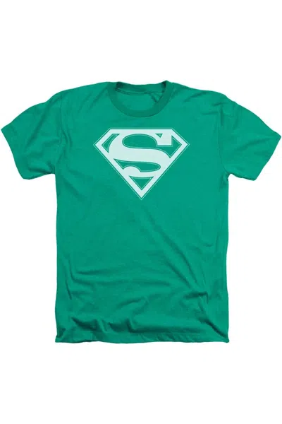 Gildan Superman Green & White Shield Adult Heather Tee / T-shirt
