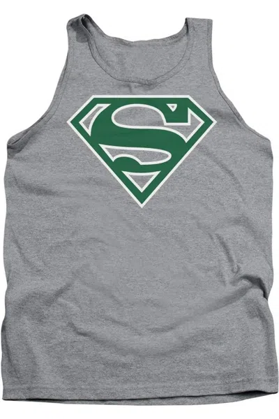 Gildan Superman Green & White Shield Adult Tank Top In Multi