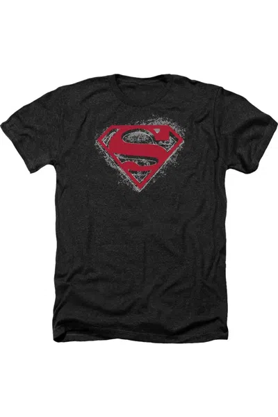 Gildan Superman Hardcore Noir Shield Adult Heather Tee / T-shirt In Black