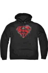 Gildan Superman Hardcore Noir Shield Adult Pull Over Hoodie / Hooded Sweatshirt In Black