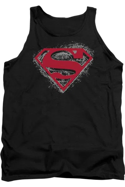 Gildan Superman Hardcore Noir Shield Adult Tank Top In Black