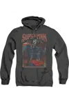 Gildan Superman Head Bang Adult Heather Hoodie / Hooded Sweatshirt In Black