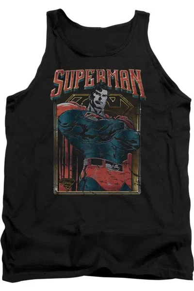 Gildan Superman Head Bang Adult Tank Top In Black