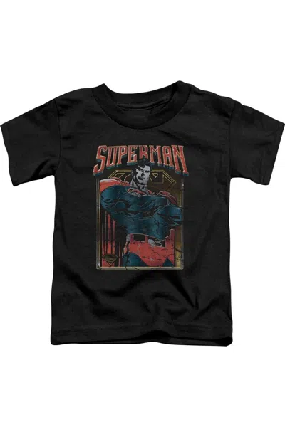 Gildan Kids' Superman Head Bang Short Sleeve Youth Tee / T-shirt In Black
