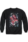 Gildan Superman Heat Blast Adult Crewneck Sweatshirt In Black