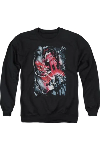 Gildan Superman Heat Blast Adult Crewneck Sweatshirt In Black