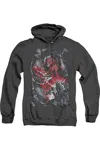 Gildan Superman Heat Blast Adult Heather Hoodie / Hooded Sweatshirt In Black