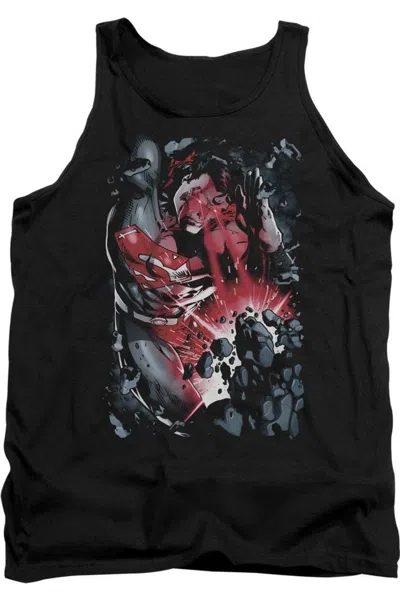Gildan Superman Heat Blast Adult Tank Top In Black