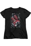 Gildan Superman Heat Blast Short Sleeve Womens Tee / T-shirt In Black