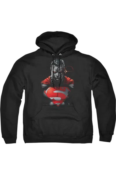 Gildan Superman Heat Vision Charged Adult Pull Over Hoodie / Hooded Sweatshirt In Black