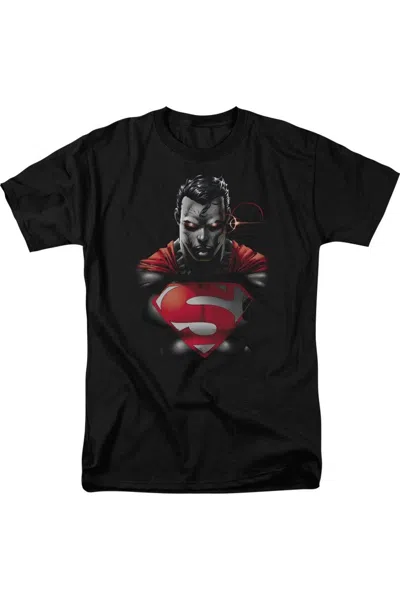 Gildan Superman Heat Vision Charged Short Sleeve Adult V Neck Tee / T-shirt In Black