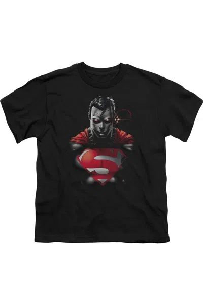 Gildan Kids' Superman Heat Vision Charged Short Sleeve Youth Tee / T-shirt In Black