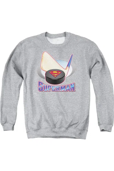 Gildan Superman Hockey Stick Adult Crewneck Sweatshirt In Multi