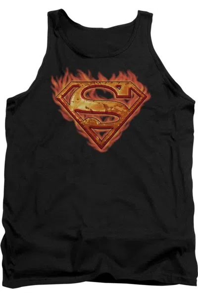 Gildan Superman Hot Metal Adult Tank Top In Black